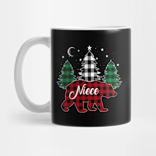 Niece Bear Buffalo Red Plaid Matching Family Christmas Mug